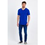 Genius Store Erkek V Yaka Basic Lacivert Tişört Lacivert M