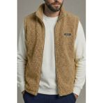 Genius Store Erkek Yelek Içi Şardonlu Sherpa Peluş Yelek Tam Fermuarlı Cepli Kuzu Outdoor Yelek - XL - Bej