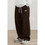 Genius Store Genıus Erkek Pantolon Fitilli Kadife Bol Paça Oversize Pantolon - Kahverengi
