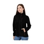 Genius Store Genıus Store Store Kadın Polar Tam Fermuarlı Outdoor 3 Cepli Spor Polar Ceket Siyah