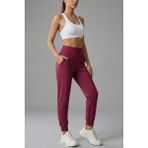 Genius Store Kadın Eşofman Yüksek Bel Jogger Scuba Kumaş Cepli Rahat Kesim Jogger Eşofman Altı - XS - Bordo