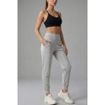 Genius Store Kadın Eşofman Yüksek Bel Jogger Scuba Kumaş Cepli Rahat Kesim Jogger Eşofman Altı - XS - Gri