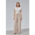 GENIUS STORE Kadın Pantolon Geniş Paça Yüksel Bel Cepli Çizgili Pantolon ÇİZGİLİ-PANTOLON