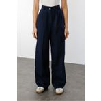 GENIUS STORE Kadın Pileli Kumaş yüksek bel Palazzo Pantolon PANTOLON-002