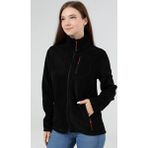 Genıus Store Kadın Polar Tam Fermuarlı Outdoor 3 Cepli Polar Ceket - 2XL - Siyah