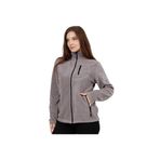 GENIUS STORE Kadın Polar Tam Fermuarlı Outdoor 3 Cepli Spor Polar Ceket (Gri, L)