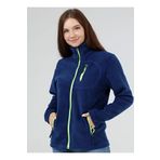 Genius Store Kadın Polar Tam Fermuarlı Outdoor 3 Cepli Spor Polar Ceket İndigo L