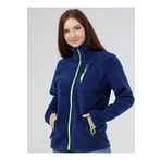 Genius Store Kadın Polar Tam Fermuarlı Outdoor 3 Cepli Spor Polar Ceket İndigo S