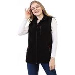 Genius Store Kadın Polar Yelek Tam Fermuarlı Outdoor Spor Yelek 3Cepli (SİYAH, XL)