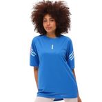 GENIUS STORE Kadın Spor Tişört Baskılı Fitness, Antrenman Fit (SAKS MAVİ, L)