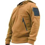 Genius Store Kompat Tactical Kahverengi Kapüşonlu Outdoor Erkek Polar