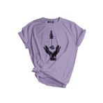 Genıus Store Unısex Baskılı Outdoor Tshirt Normal Kalıp Tişört (EL AĞAÇ LİLA/XXL)