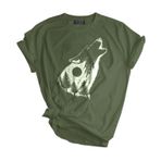 Genıus Store Unısex Baskılı Outdoor Tshirt Normal Kalıp Tişört (KURT HAKİ/S)