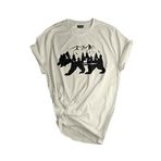Genıus Store Unisex Baskılı Tişört Outdoor Normal Kalıp Tshirt (EKRU AYI, S)