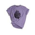 Genıus Store Unisex Baskılı Tişört Outdoor Normal Kalıp Tshirt (LİLA YAPRAK, XL)