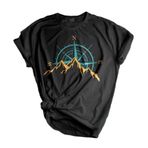 Genıus Store Unisex Baskılı Tişört Outdoor Normal Kalıp Tshirt (NEW PUSULA, S)