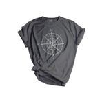 Genıus Store Unisex Baskılı Tişört Outdoor Normal Kalıp Tshirt (PUSULA FÜME, M)