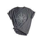 Genıus Store Unisex Baskılı Tişört Outdoor Normal Kalıp Tshirt (PUSULA FÜME, S)
