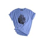 Genıus Store Unisex Baskılı Tişört Outdoor Normal Kalıp Tshirt (YAPRAK MAVİ, XL)