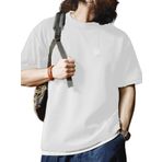 Genius Store Waffle Bisiklet Yaka Kısa Kol Beyaz Erkek T-shirt