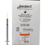 Genject - 1 ml 3p 25G Turuncu 25MM Aşı Insülin Enjektörü - 500 Adet - Beyaz - Standart