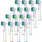 GENKENT Oral-B Braun ile Uyumlu Yedek Diş Fırçası Başlıkları, Oral B Yedek Başlıkları için 16 Adet Profesyonel Elektrikli Diş Fırçası Başlıkları Fırça Başlıkları Yedek Pro 500/1000/1500/3000/3757/500/7000/7500/8000