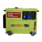 Genpower Marka GDG 7000 EC OTO Model 7 Kva ,Ses İzolasyon Kabinli,Transfer Panolu, Otomatik, Tekerlekli Monofaze(220 Volt) Portatif Jeneratör