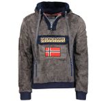Geographical Norway Gymclass Sherco Men - Kapüşonlu Sweatshirt ve Kanguru Çanta Erkekler için Logo Sweatshirt - Erkekler için - Sweat Shirt Hoody uzun kollu, koyu gri, L