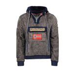 Geographical Norway Gymclass Sherco Men - Kapüşonlu Sweatshirt ve Kanguru Çanta Erkekler için Logo Sweatshirt - Erkekler için - Sweat Shirt Hoody uzun kollu, koyu gri, M