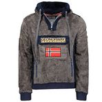 Geographical Norway Gymclass Sherco Men - Kapüşonlu Sweatshirt ve Kanguru Çanta Erkekler için Logo Sweatshirt - Erkekler için - Sweat Shirt Hoody uzun kollu, koyu gri, XXL XXL