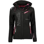 Geographical Norway REINE BELL Kadın - Softshell kadın kışlık montu - Kadınlar için kapüşonlu polar mont - Uzun kollu, su geçirmez giyim/mont, parka mont (XL)