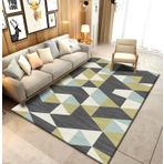 Geometrik Alan Halı Ekstra Büyük Yıkanabilir Dayanıklı Halı Oturma Odası Yatak Odası Ev Dekorasyonu için Çocuk Dostu Düz Dokuma Halı 200x300 CM