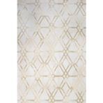 Geometrik Bej Pamuk Dikdörtgen Pamuk Makinada Yıkanabilir Kaymaz Taban Dijital Makine Baskı Salon Halı-I-Crea_Royal-14598-300x400