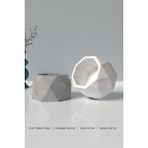 Geometrik Beton Saksı ve Mumluk Silikon Kalıp K3 - Beton Mumluk Silikon Kalıp 11.6 x 6.8 cm - Beyaz - Adet