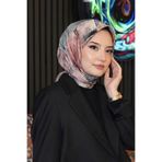 Geometrik Desen Taş Soft Pamuk Eşarp