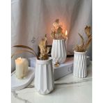 Geometrik Desenli 3'lü Vazo Set (12 cm)