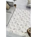 Geometrik Desenli Modern Baskılı Kaymaz Yıkanabilir Salon Oturma Odası Mutfak Antre Halısı Yolluk 160 X 250 Cm Gri