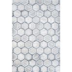 Geometrik Gri Pamuk Dikdörtgen Pamuk Makinada Yıkanabilir Kaymaz Taban Dijital Makine Baskı Salon Halı-I-Crea_Argilla-15958K-120x450