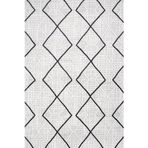 Geometrik Gri Pamuk Dikdörtgen Pamuk Makinada Yıkanabilir Kaymaz Taban Dijital Makine Baskı Salon Halı-I-Crea_Filika-11350K-300x400