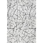Geometrik Gri Pamuk Dikdörtgen Pamuk Makinada Yıkanabilir Kaymaz Taban Dijital Makine Baskı Salon Halı-I-Crea_Galyon-16104-300x400