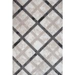 Geometrik Gri Pamuk Dikdörtgen Pamuk Makinada Yıkanabilir Kaymaz Taban Dijital Makine Baskı Salon Halı-I-Crea_Galyon-16110-140x200