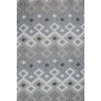 Geometrik Gri Pamuk Dikdörtgen Pamuk Makinada Yıkanabilir Kaymaz Taban Dijital Makine Baskı Salon Halı-I-Crea_Nepal-9962N-300x400