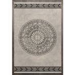 Geometrik Gri Pamuk Dikdörtgen Pamuk Makinada Yıkanabilir Kaymaz Taban Dijital Makine Baskı Salon Halı-I-F_Antique-2002-120x450