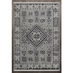 Geometrik Gri Pamuk Dikdörtgen Pamuk Makinada Yıkanabilir Kaymaz Taban Dijital Makine Baskı Salon Halı-I-F_Mongolian-307-300x400