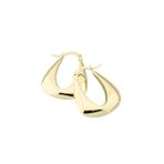 Geometrik Kalın Altın Halka Küpe-14 ayar