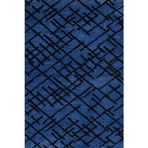 Geometrik Lacivert Pamuk Dikdörtgen Pamuk Makinada Yıkanabilir Kaymaz Taban Dijital Makine Baskı Salon Halı-I-Crea_Rain-7327S-300x400