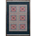 Geometrik Lacivert Pamuk Dikdörtgen Pamuk Makinada Yıkanabilir Kaymaz Taban Dijital Makine Baskı Salon Halı-I-F_Anatolian-6014-160x400