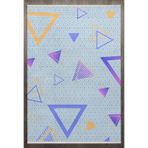 Geometrik Mavi Pamuk Dikdörtgen Pamuk Makinada Yıkanabilir Kaymaz Taban Dijital Makine Baskı Salon Halı-I-F_Child-1039-140x300