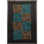 Geometrik Mavi Pamuk Dikdörtgen Pamuk Makinada Yıkanabilir Kaymaz Taban Dijital Makine Baskı Salon Halı-I-F_Scandinavian-8000-300x400