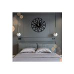 Geometrik Metal Duvar Saati Dekoratif Şık Modern Siyah 40 cm